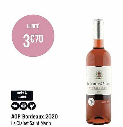 aop bordeaux 2020 le clairet saint marin