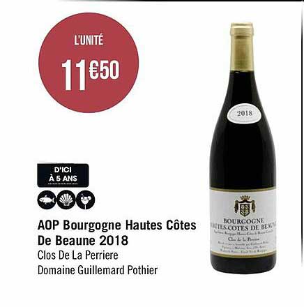 aop bourgogne hautes côtes de beaune 2018 clos de la perrière domaine guillemard pothier