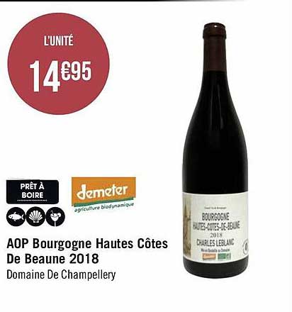 aop bourgogne hautes côtes de beaune 2018 domaine de champellery