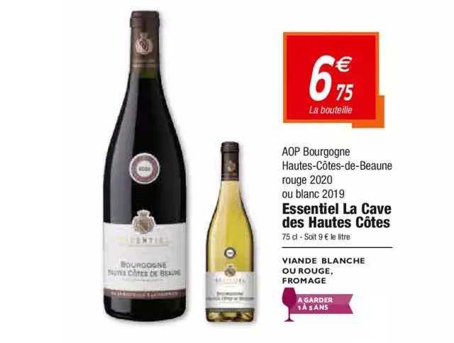 aop bourgogne hautes-côtes-de-beaune rouge 2020 ou blanc 2019 essentiel la cave des hautes côtes