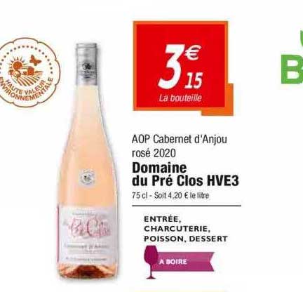 aop cabernet d'anjou rosé 2020 domaine du pré clos hve3