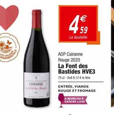 aop cairanne rouge 2020 la  font des bastides hve3