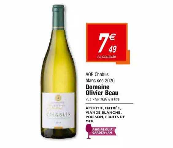 aop chablis blanc sec 2020 domaine olivier beau