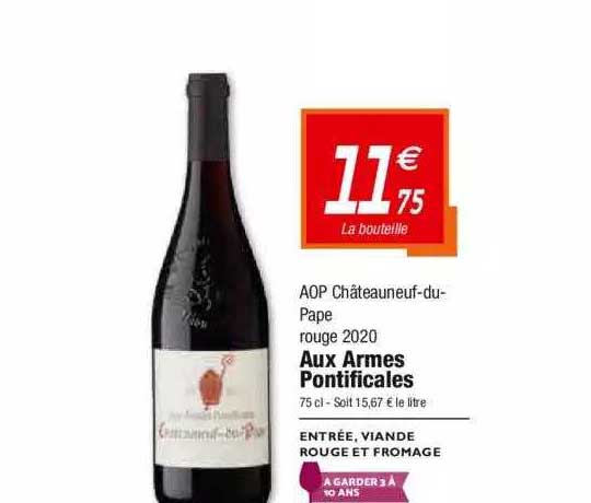 aop châteauneuf-du-pape rouge 2020 aux armes pontificales