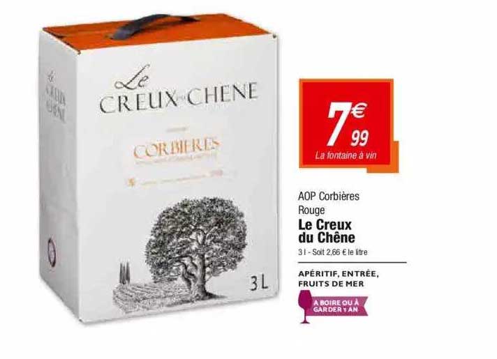 aop corbières rouge le creux du chêne