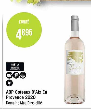 aop coteaux d'aix en provence 2020 domaine mas ensoleillé