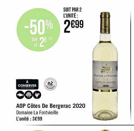 Aop Côtes De Bergerac 2020 Domaine La Fontvieille