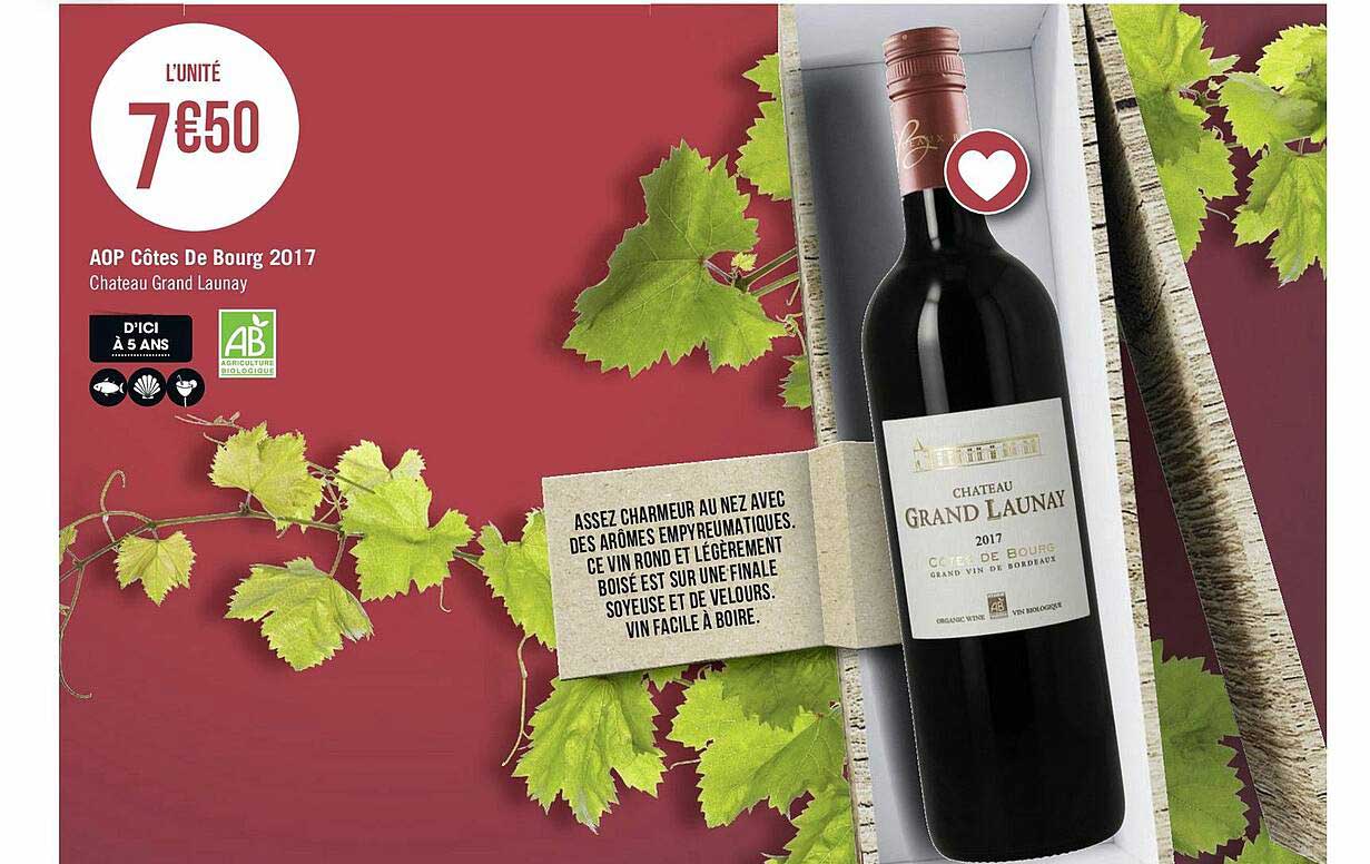 aop côtes de bourg 2017 château grand launay