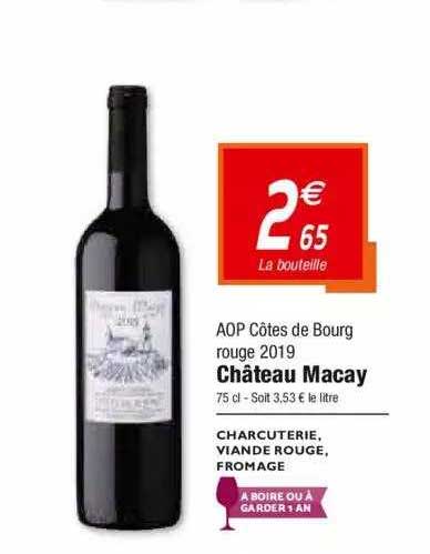 aop côtes de bourg rouge 2019 château macay
