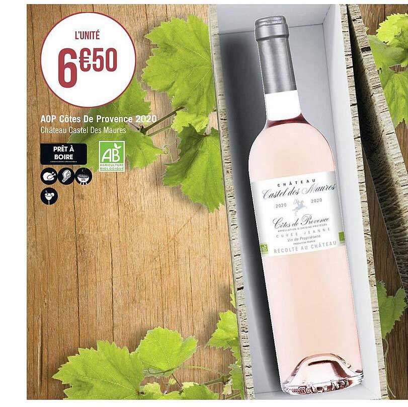 aop côtes de provence 2020 château castel des maures