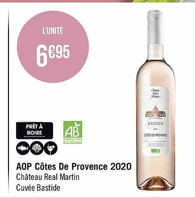 aop côtes de provence 2020 château real martin cuvée bastide