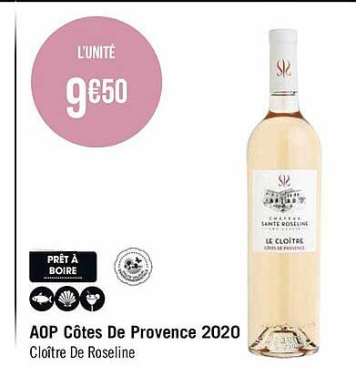 aop côtes de provence 2020 cloître de roseline
