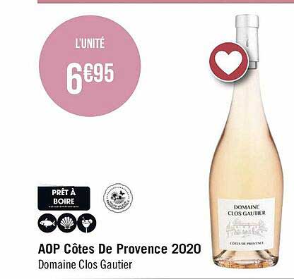aop côtes de provence 2020 domaine clos gautier