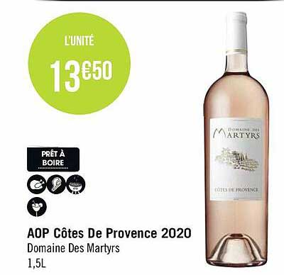 Aop Côtes De Provence 2020 Domaine Des Martyrs