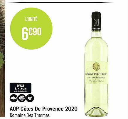 aop côtes de provence 2020 domaine des thermes