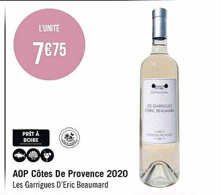 aop côtes de provence 2020 les garrigues d'éric beaumard