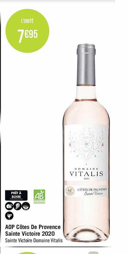 aop côtes de provence sainte victoire 2020 sainte victoire domaine vitalis