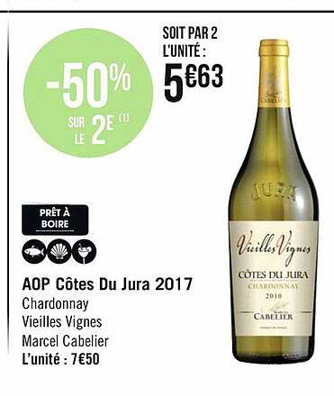 aop côtes du jura 2017 chardonnay vieilles vignes marcel cabelier
