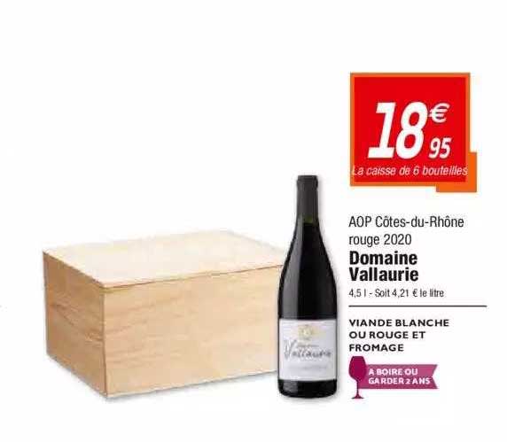 aop côtes-du-rhône rouge 2020 domaine vallaurie