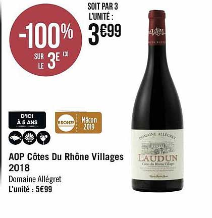 Aop Côtes Du Rhône Villages 2018 Domaine Allégret