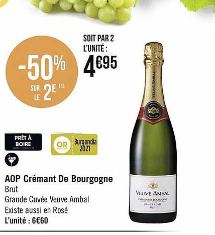 aop crémant de bourgogne brut grande cuvée veuve ambal