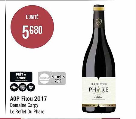 aop fitou 2017 domaine carpy le reflet du phare