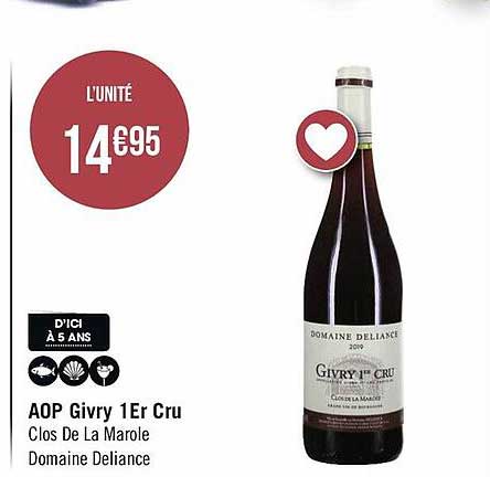 Aop Givry 1er Cru Clos De La Marole Domaine Deliance