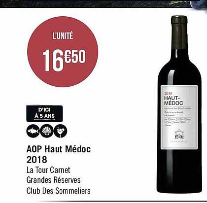 Aop Haut Médoc 2018 La Tour Carnet