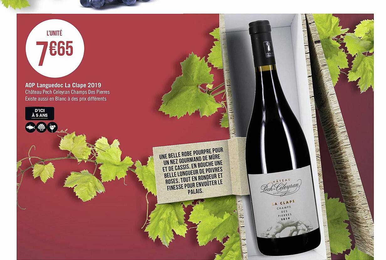 aop languedoc la clape 2019 château pech celeyran champs des pierres