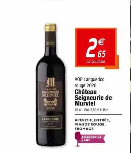 aop languedoc rouge 2020 château seigneurie de murviel