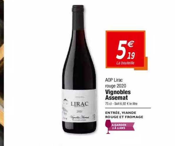 aop lirac rouge 2020 vignobles assemat