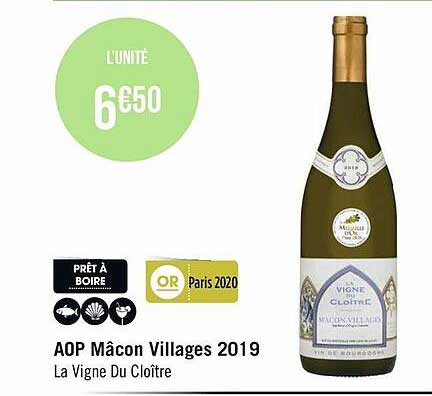 aop mâcon villages 2019 la vigne du cloître