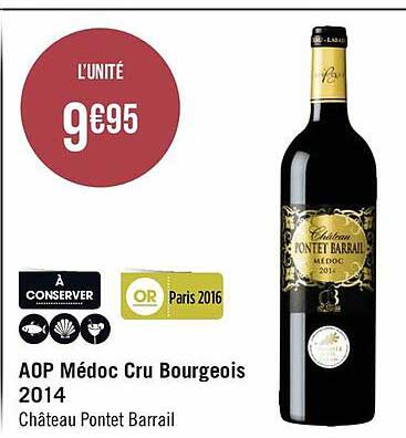 aop médoc cru bourgeois 2014 château pontet barrail