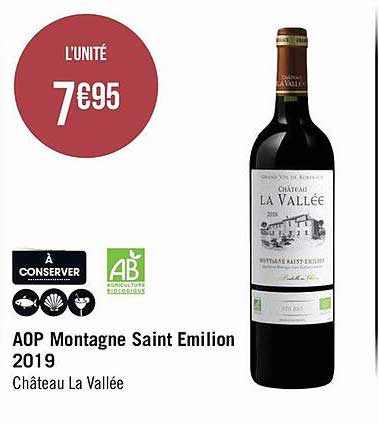 aop montagne saint emilion 2019 château la vallée
