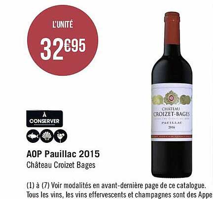 Aop Pauillac 2015 Château Croizet Bages
