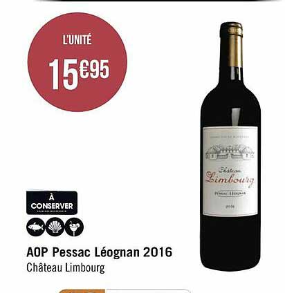 aop pessac léognan 2016 château limbourg