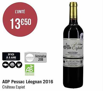 aop pessac léognan 2016