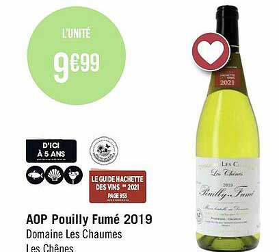 aop pouilly fumé 2019 domaine les chaumes les chênes