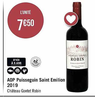aop puisseguin saint emilion 2019 château gontet robin