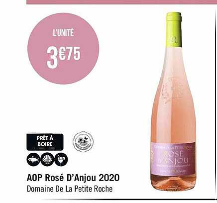 aop rosé d'anjou 2020 domaine de la petite roche