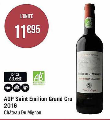 aop saint emilion grand cru 2016 château du mignon