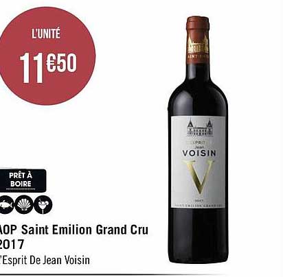 aop saint emilion grand cru 2017 l'esprit de jean voisin