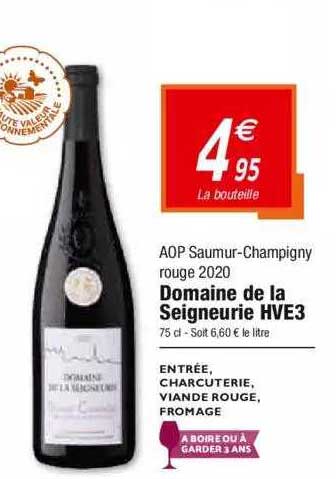 aop saumur-champigny rouge 2020 domaine de la seigneurie hve3