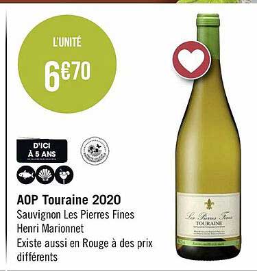 aop touraine 2020 sauvignon les pierres fines henri marionnet