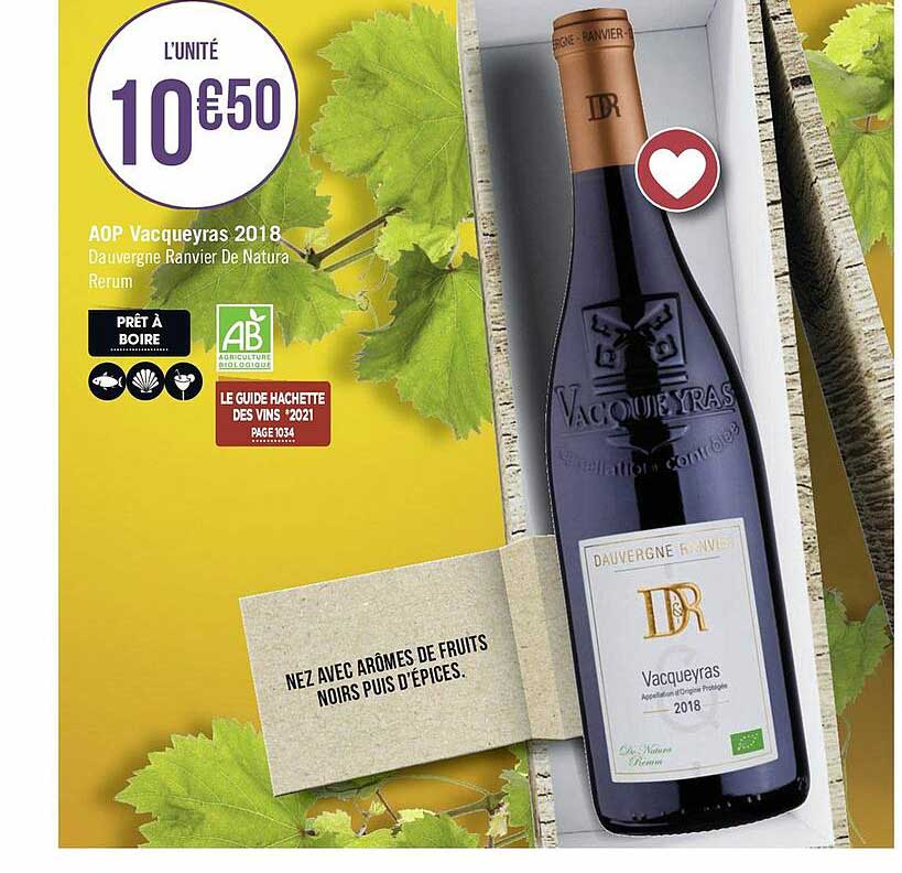 aop vacqueyras 2018 dauvergne ranvier de natura