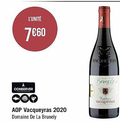 aop vacqueyras 2020 domaine de la brunely