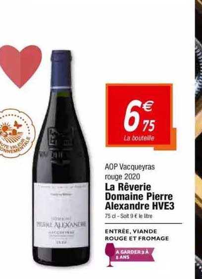 aop vacqueyras rouge 2020 la rêverie domaine pierre alexandre hve3