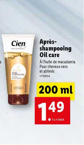 après-shampooing oil care cien