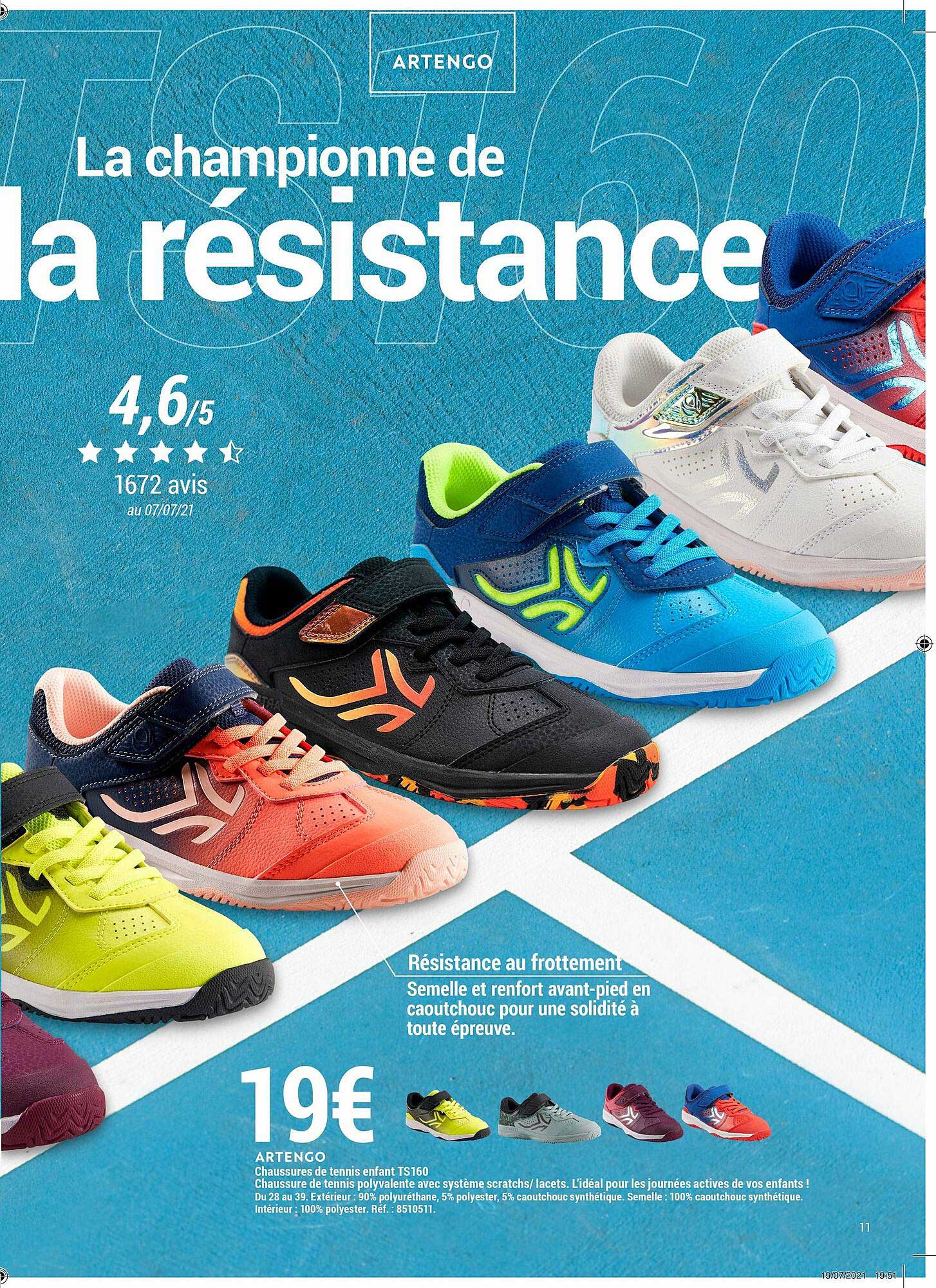 Artengo Chaussures De Tennis Enfant Ts160