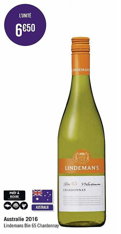 australie 2016 lindemans bin 65 chardonnay